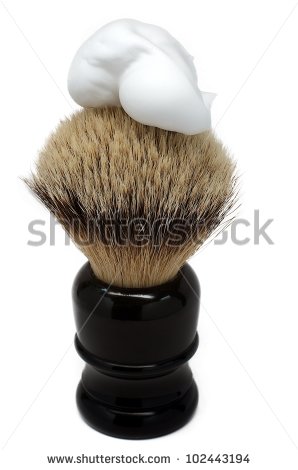 Retro Badger Shaving Brush With A Dollop Of Shaving Cream  White
