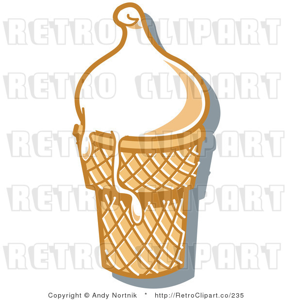 Retro Royalty Free Melting Ice Cream Cone Vector Clipart By Andy    