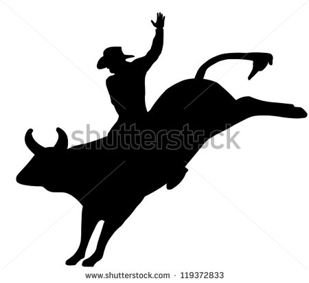 Rodeo Bull Rider   Stock Vector