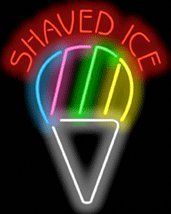Shaved Ice Neon Sign By Ice Cream Neon Signs   229 00  Mounted On A
