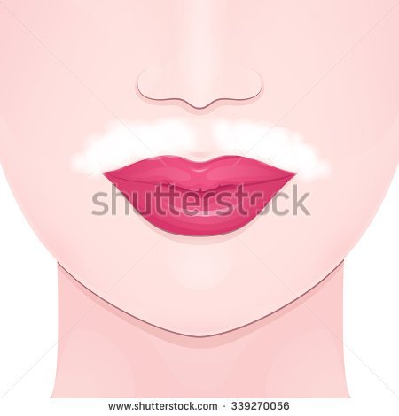 The Upper Lip Of A Woman Hair Removal Cream Shaving   Stock Vector