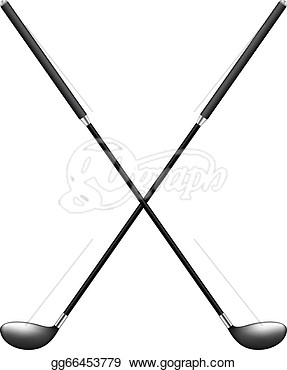       Two Crossed Golf Clubs  Vector Clipart Gg66453779   Gograph