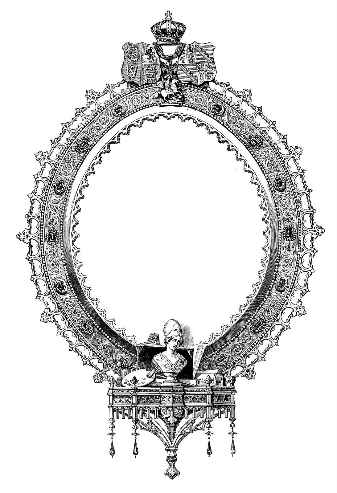 Antique Clip Art   Ornate Engraved Frame   The Graphics Fairy