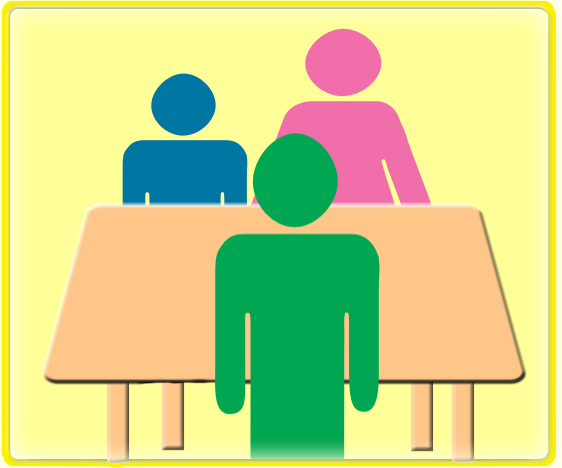 Clip Art Of A Parent And Child Talking To A Teacher