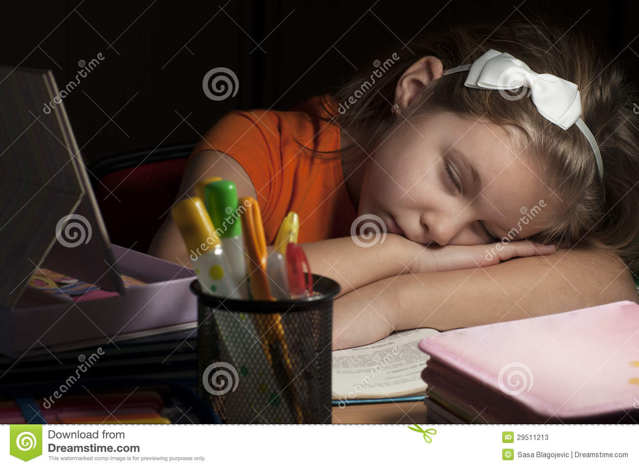Girls Tired Of Learning Asleep At His Desk