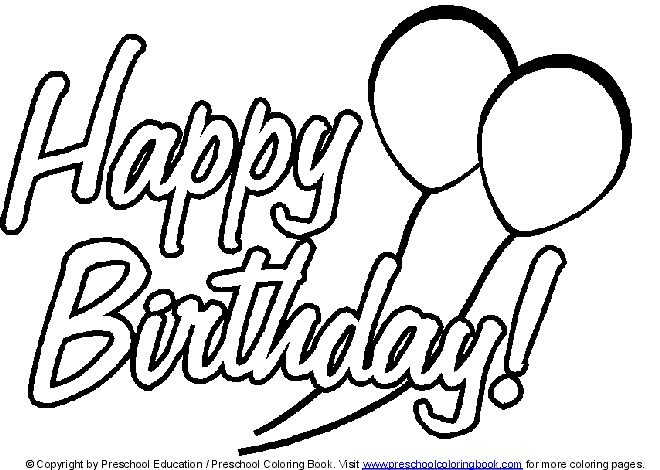 Happy Birthday Coloring Pages Printable Coloring Book Happy Birthday