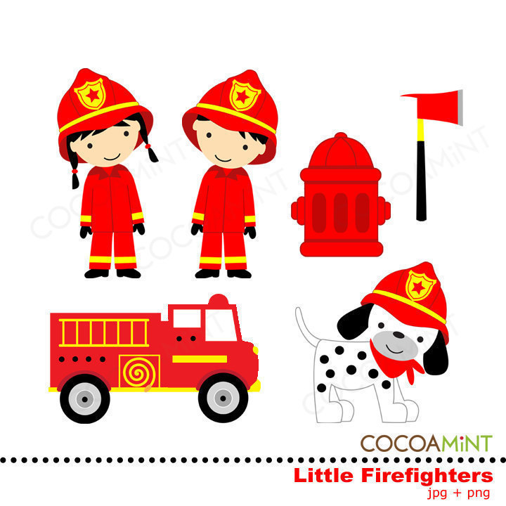 Little Firefighters Clipart By Cocoamint On Etsy