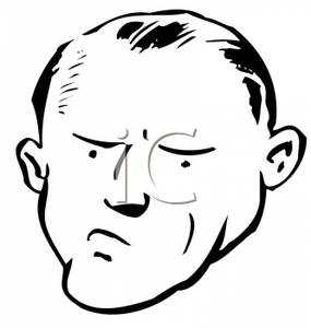 Man With A Scowl On His Face   Royalty Free Clipart Picture