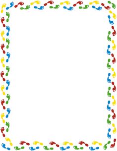 Page Border Featuring Colorful Footprints  Free Downloads At Http
