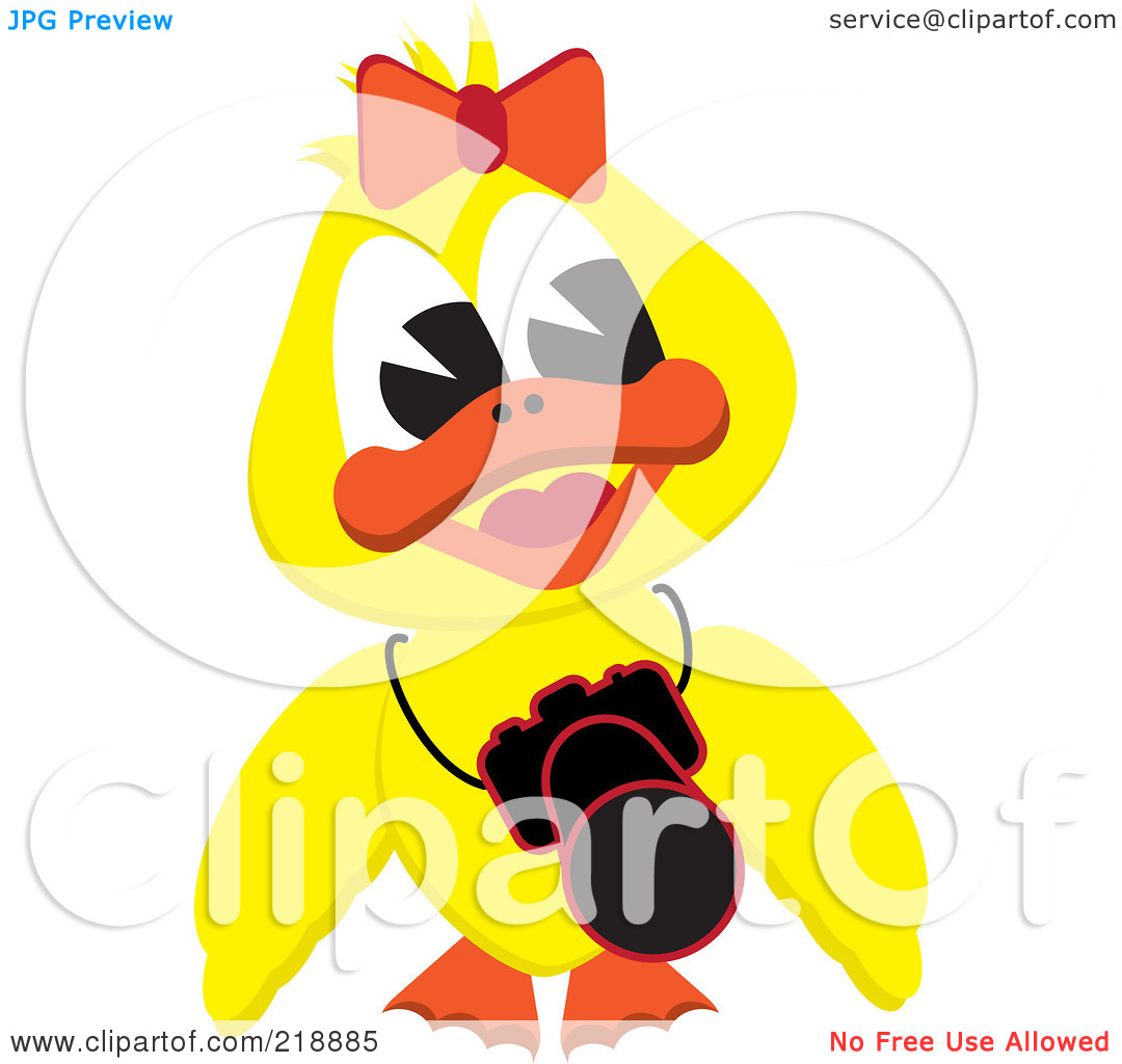 Royalty Free Rf Clipart Illustration Of A Yellow Duck Girl With