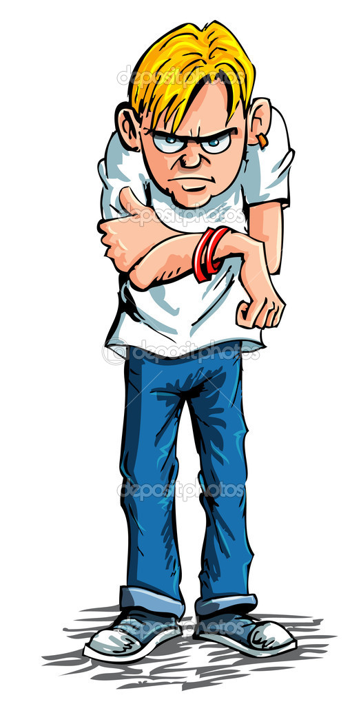 Sulky Teenager With Folded Arms And A Scowl   Vector By Antonbrand