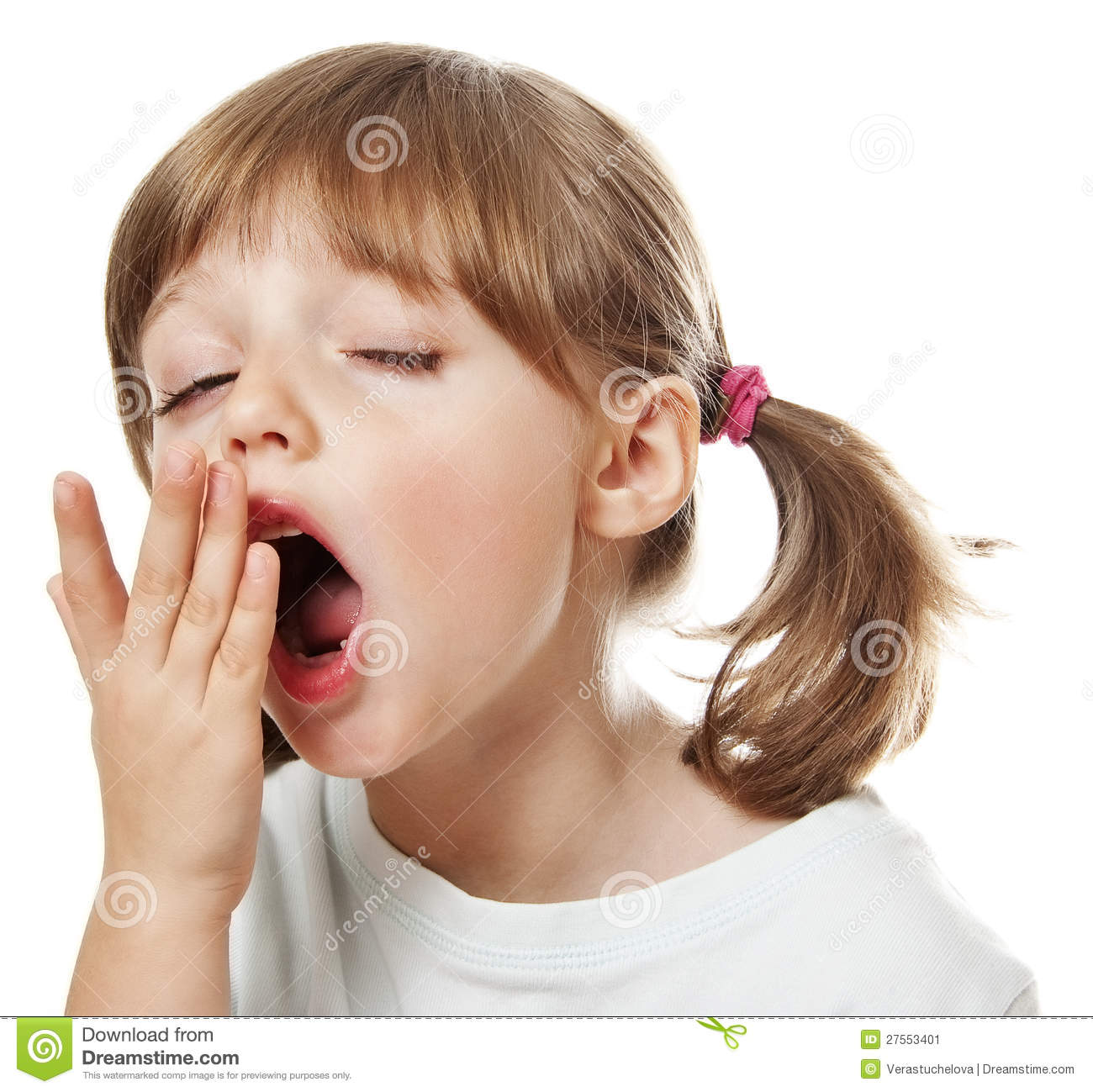 Tired Little Girl Yawning Stock Image   Image  27553401