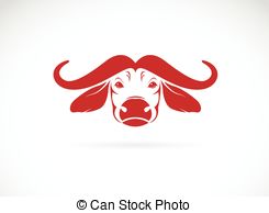 Vector Image Of An Buffalo Head On White Background Vector