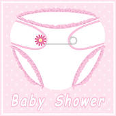 Baby Shower Card With Nappy   Clipart Graphic