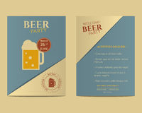 Beer Party Flyer Invitation Template With Glass Of Stock Photography