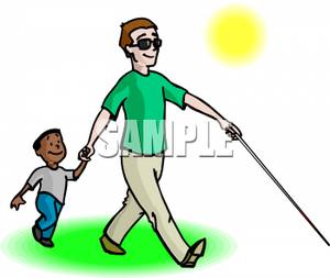 Blindness Clipart A Blind Man And His Son Royalty Free Clipart Picture