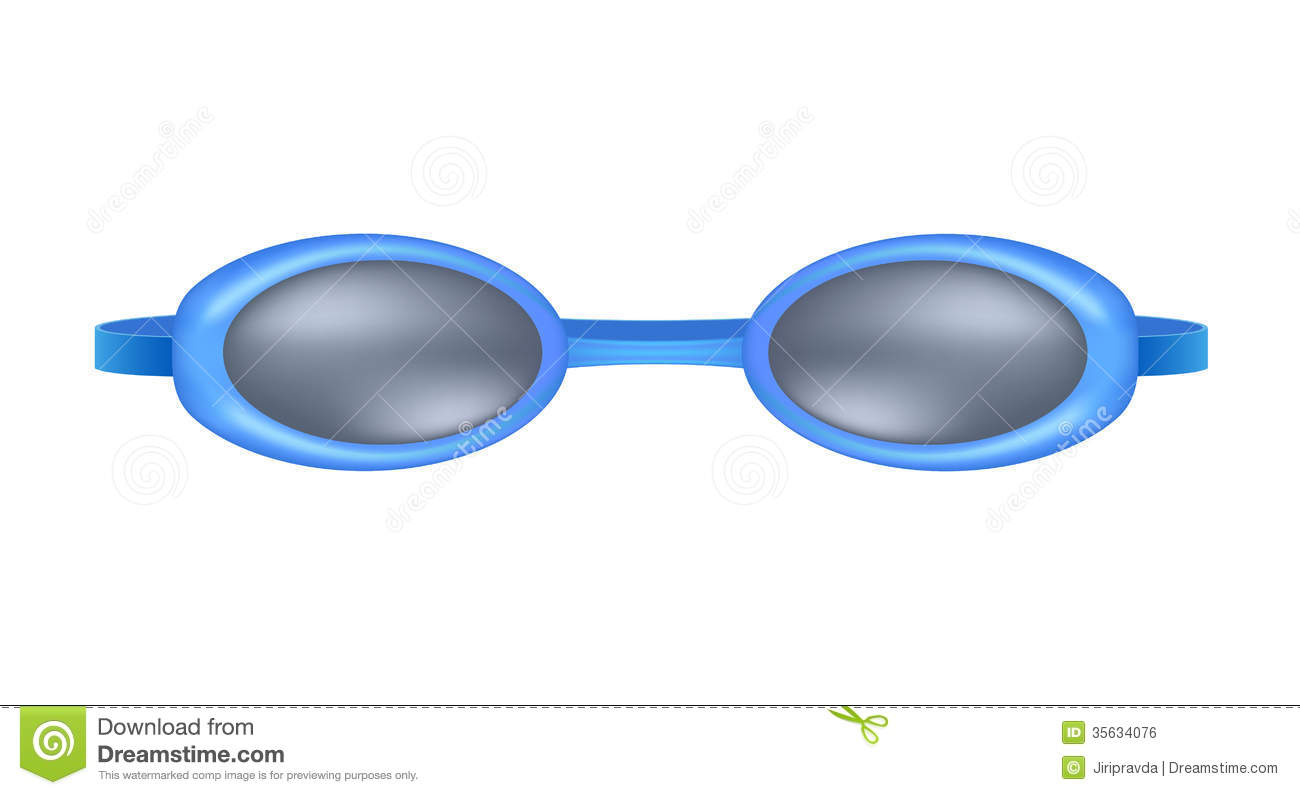 Blue Swimming Goggles Royalty Free Stock Image   Image  35634076
