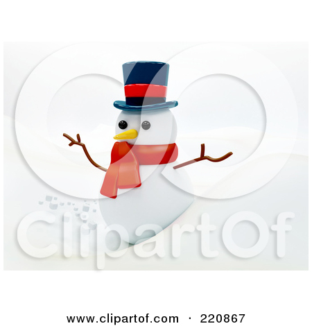 Clipart 3d Snowman In The Word Winter   Royalty Free Cgi Illustration