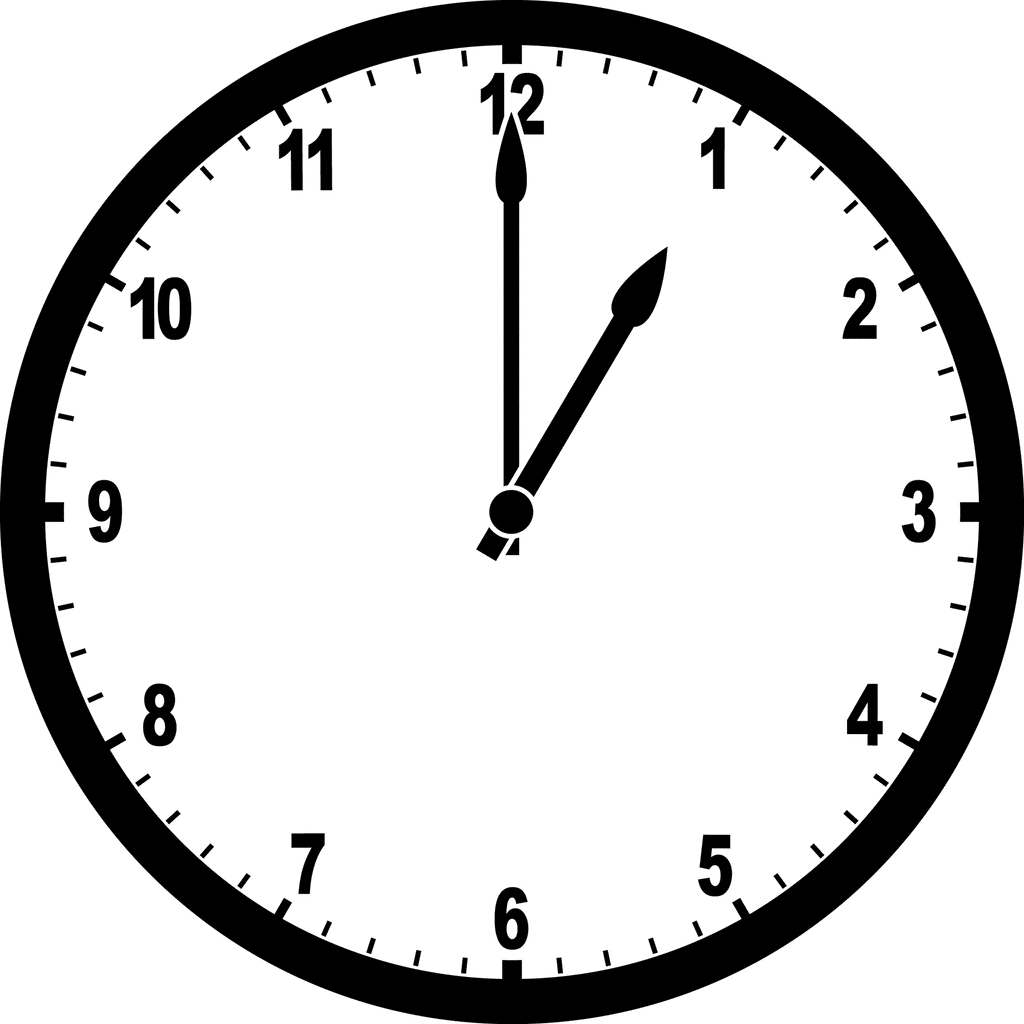 Clock 1 00   Clipart Etc