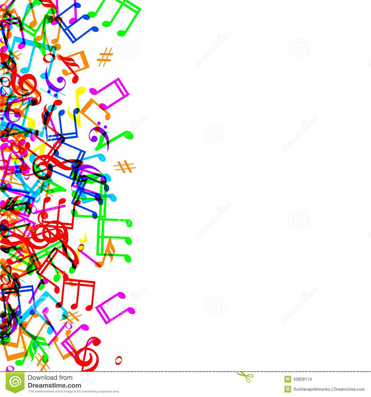 Colorful Music Note Border Clip Art Music Notes Border Colorful Frame