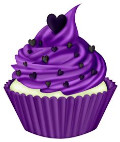 Cupcakes Illustration Cupcakes Art Purple Heart Clips Cupcakes 2