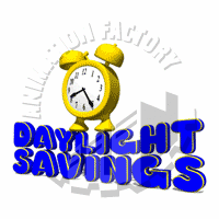Daylight Savings Clock Bouncing Animated Clipart