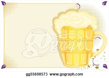 Drawing   Party Invitation With Beer Mug  Clipart Drawing Gg55698573