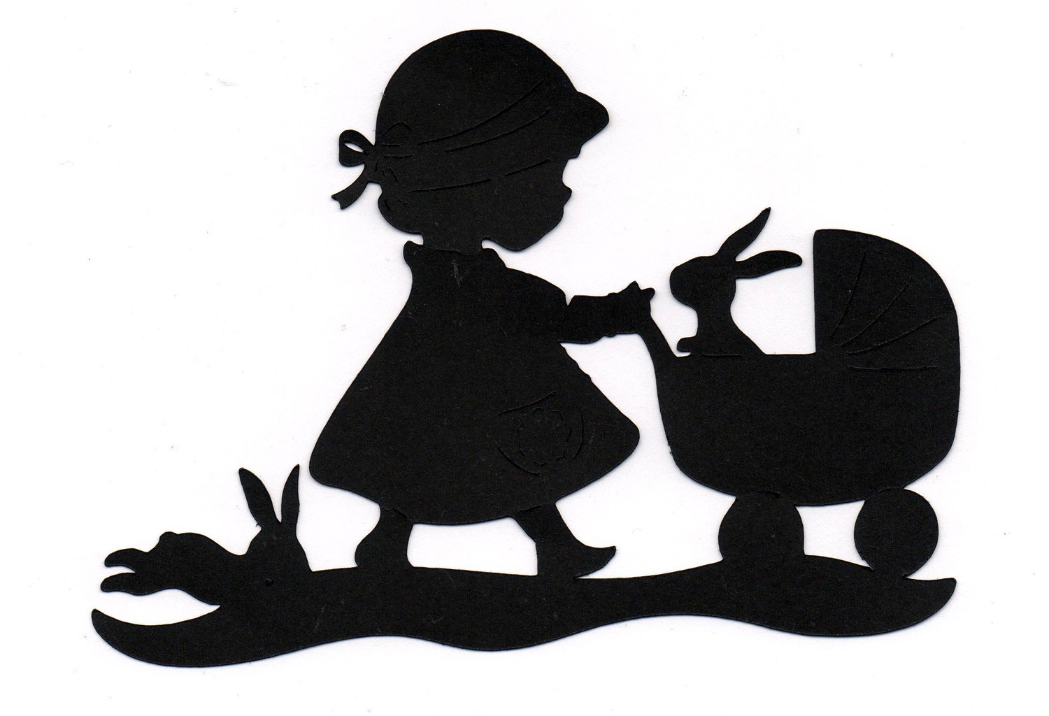 Easter Bunny Girl With Stroller Silhouette By Simplymadescrapbooks