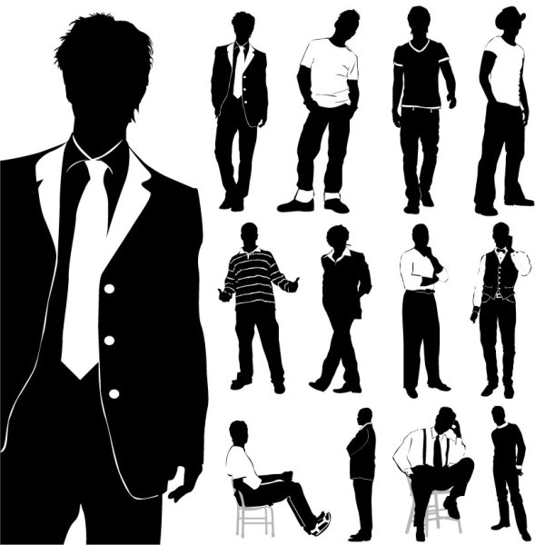 Fashion Men Silhouettes Vector   Vector People Vector Silhouettes