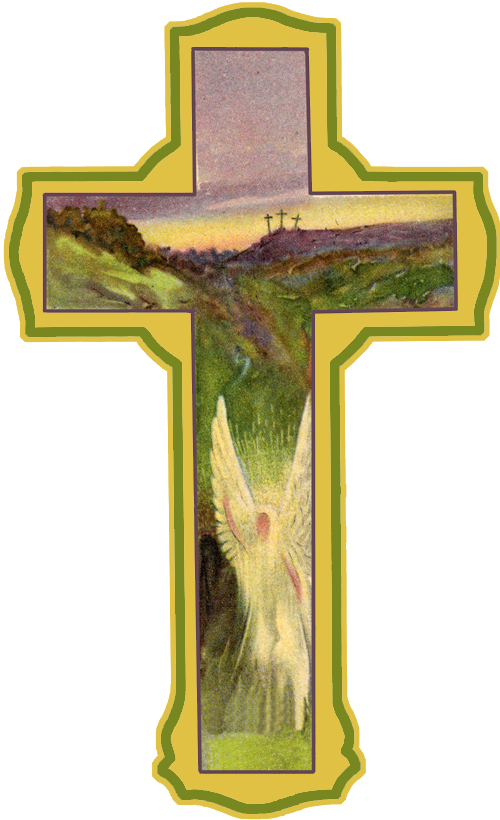 Flies Towards 3 Crosses On The Hill In This Vintage Easter Story Cross