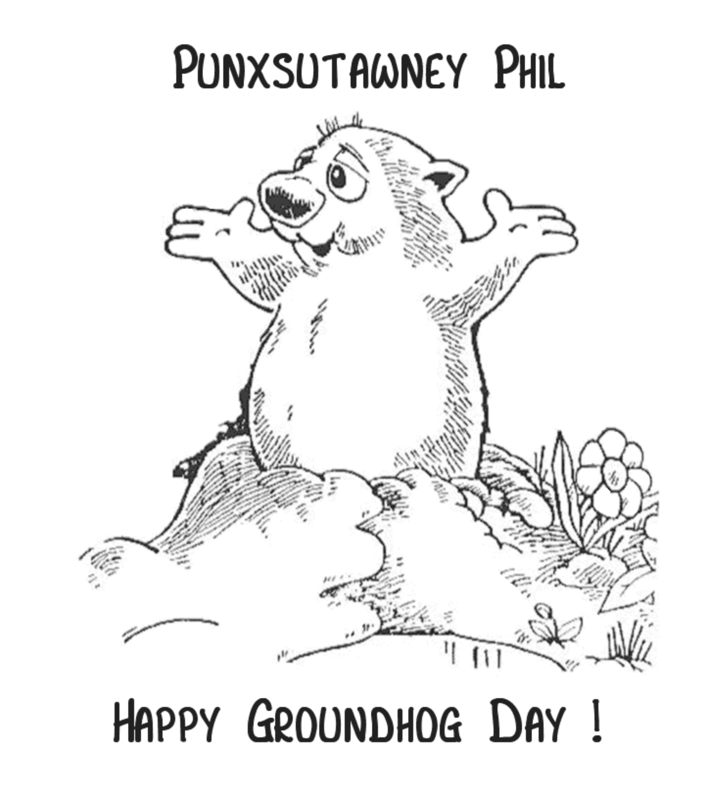 Groundhog Day Coloring Page Punxsutawney Phil Groundhog Coloring    