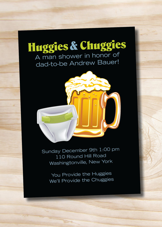 Huggies   Chuggies Bbq Beer And Babies Diaper Party Invitation