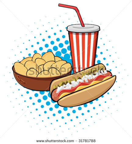 Juice And Hot Dog Potato Chip Free Cliparts All Used For Free