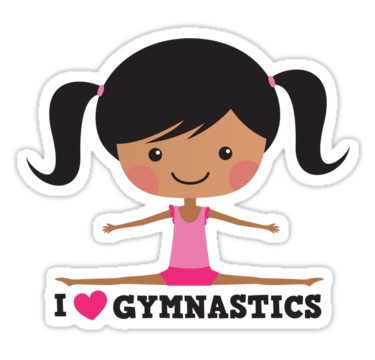 Love Gymnastics Cute Cartoon Girl With From Redbubble   Cute