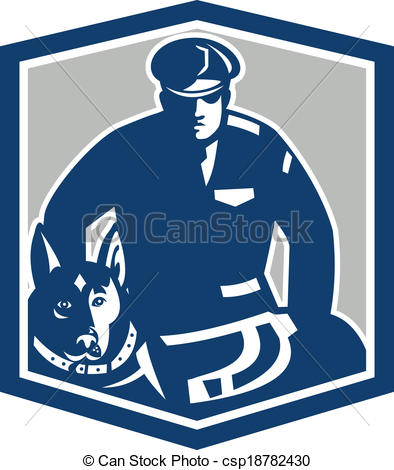 Of A Policeman Police Officer Security Guard With Police Dog