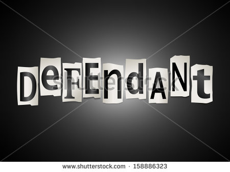 Printed Letters Formed To Arrange The Word Defendant    Stock Photo