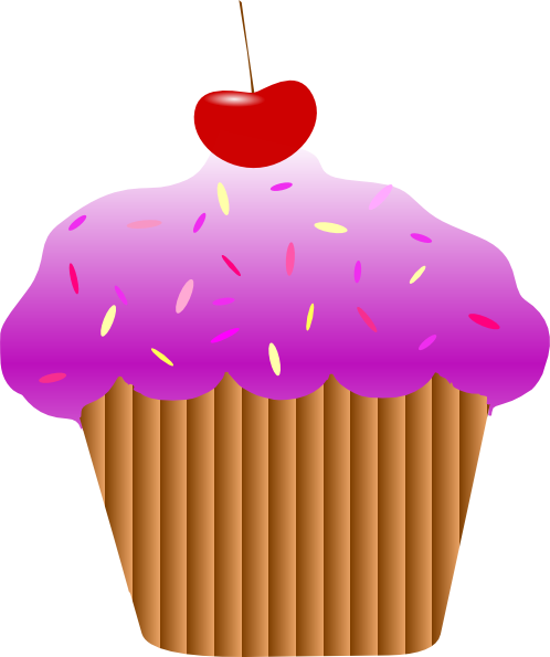 Purple Cherry Cupcake Clip Art At Clker Com   Vector Clip Art Online    