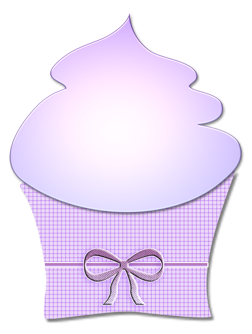 Purple Ribbon Cupcake Clipart   Cupcake Clipart