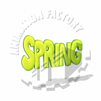 Spring Text Bouncing Animated Clipart