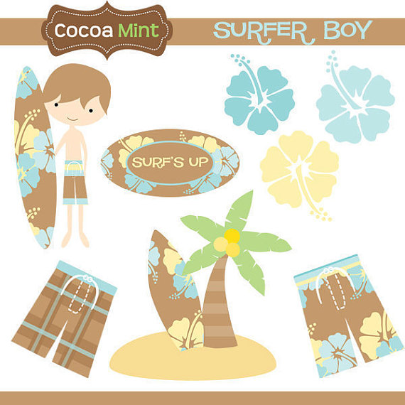 Surfer Boy Clip Art By Cocoa Mint   Catch My Party