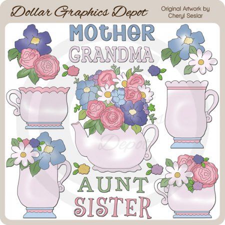 Tea For Mother Clip Art   Only  1 00 At Www Dollargraphicsdepot Com