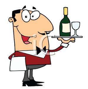 With A Bottle Of Champagne And Glass   Royalty Free Clipart Picture