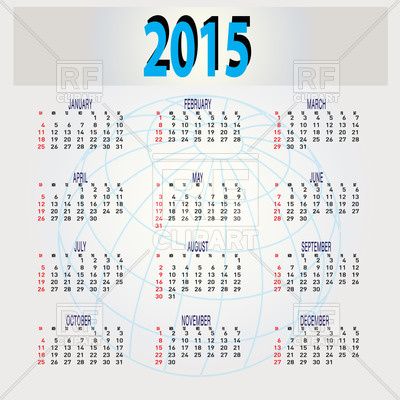 2015 Calendar Clip Art