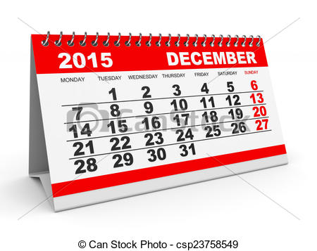 2015   Calendar December 2015 On White    Csp23758549   Search Clip    