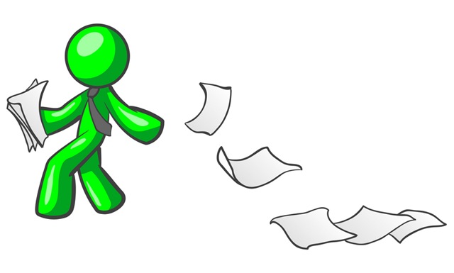 And Leaving A Paper Trail Symbolizing Waste Clipart Illustration