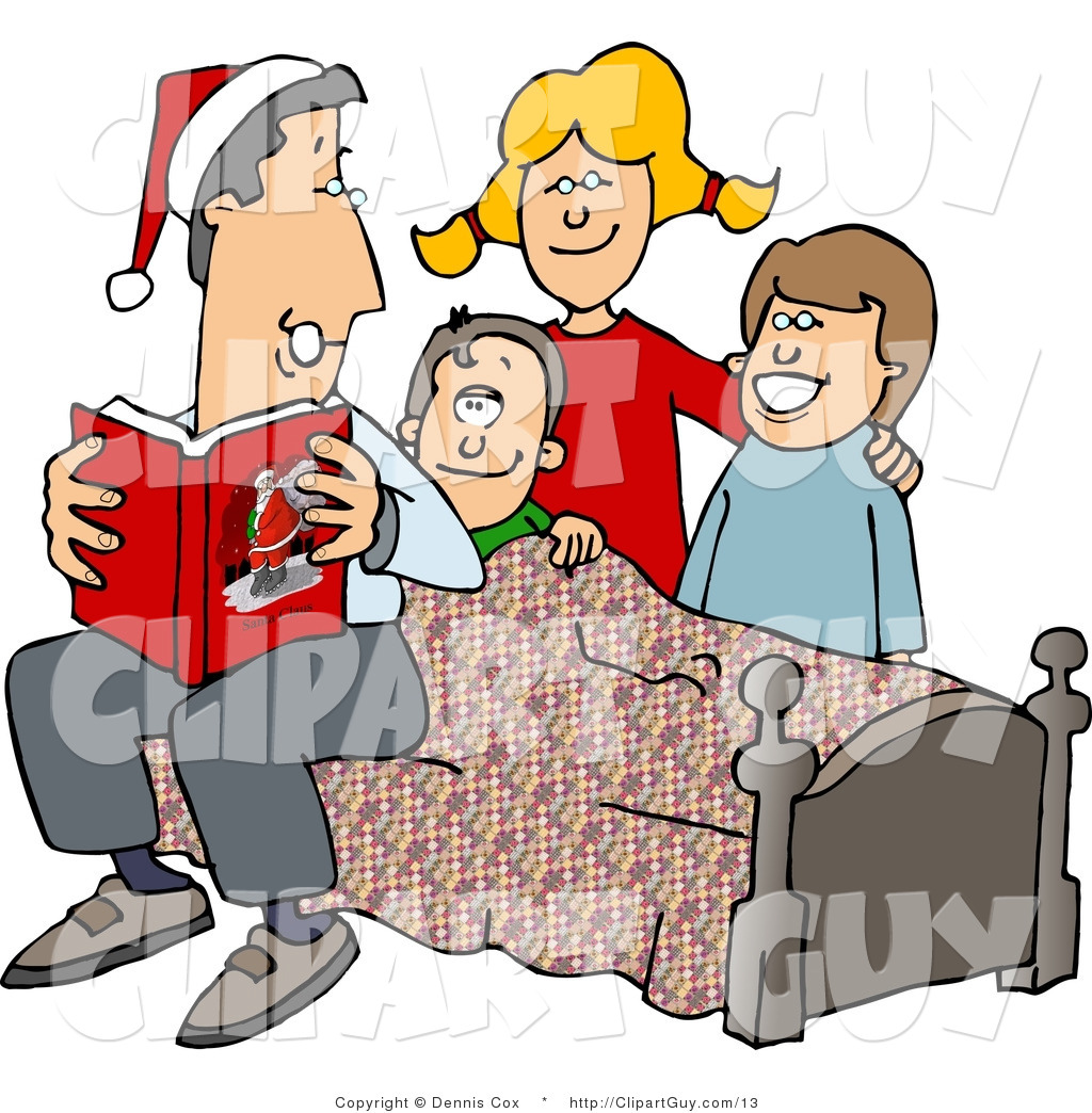 Bedtime Story Clipart Clip Art Of A Dad Reading A Bedtime Christmas