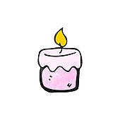 Cartoon Scented Candle   Clipart Graphic