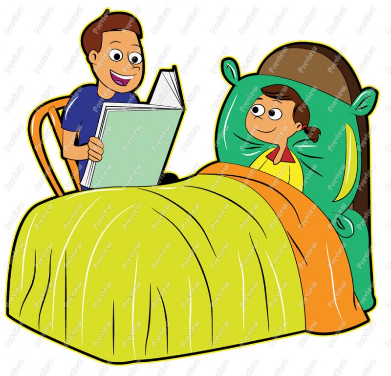 Father Reading To Daughter Bedtime Story