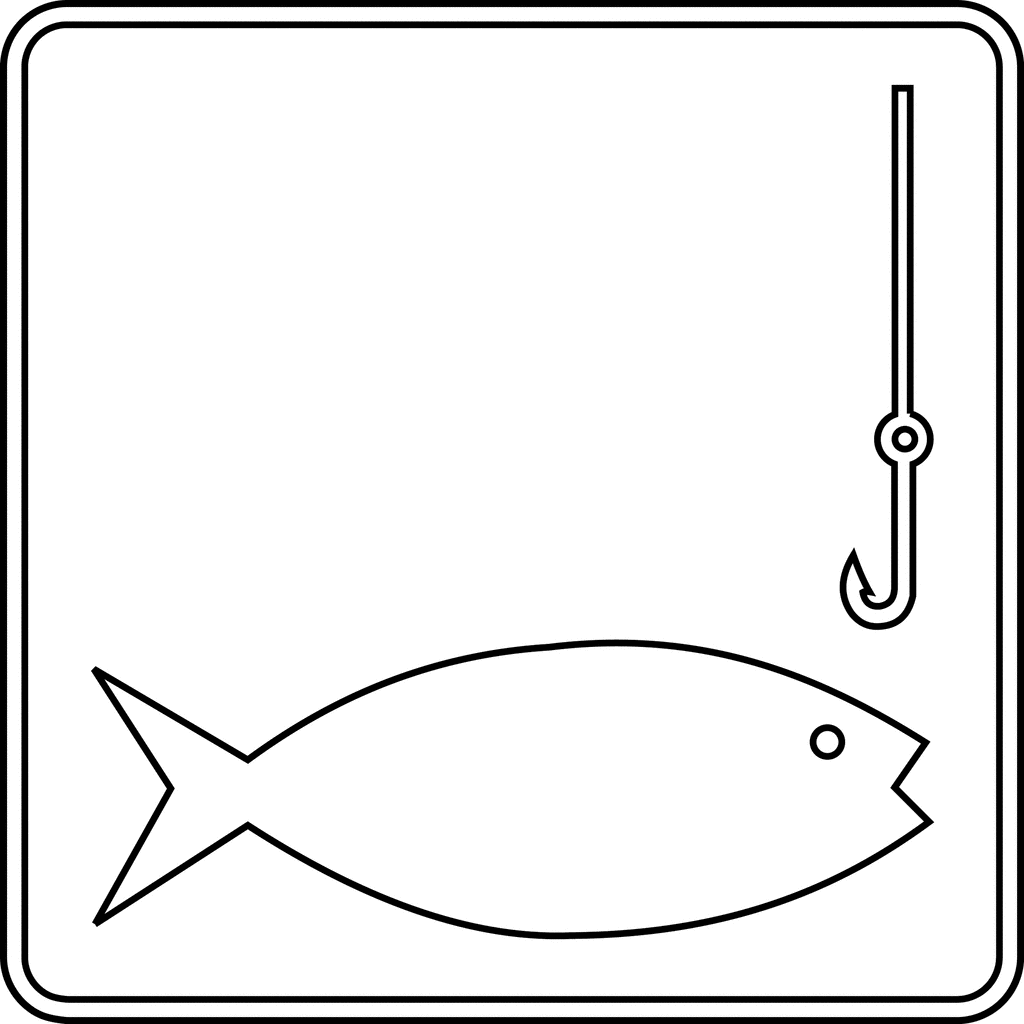 Fishing Outline   Clipart Etc