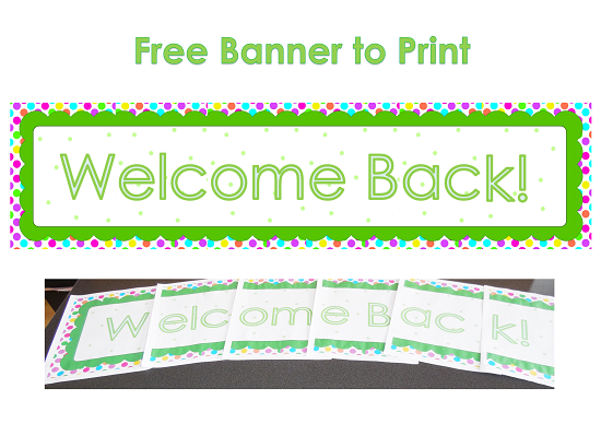 Free Printable Welcome Back Banner   Bookaday